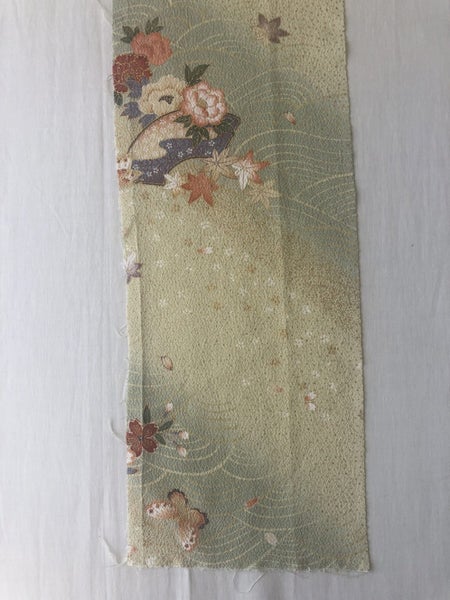 Japanese Kimono Vintage Silk Panel Fabric Piece Carousel 18