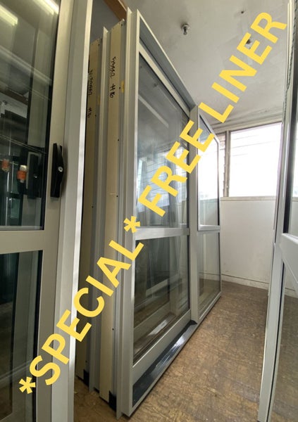 *SPECIAL* NEW Double Glazed Aluminium Ranchslider Door 1800 x 2000 Silver Pearl Carousel 1