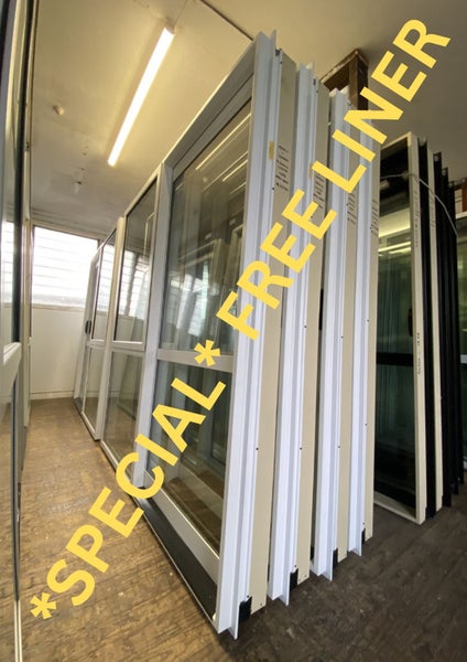 *SPECIAL* NEW Double Glazed Aluminium Ranchslider Door 1800 x 2000 Arctic White Carousel 1