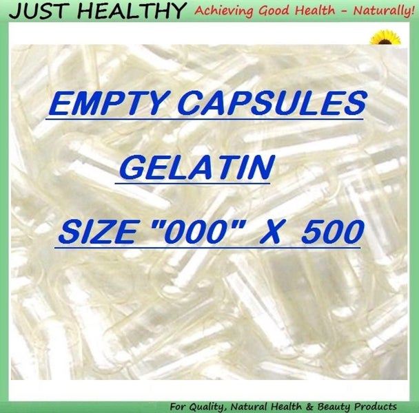 EMPTY CAPSULES SIZE "000" GELATIN x 500 - KOSHER Carousel 1