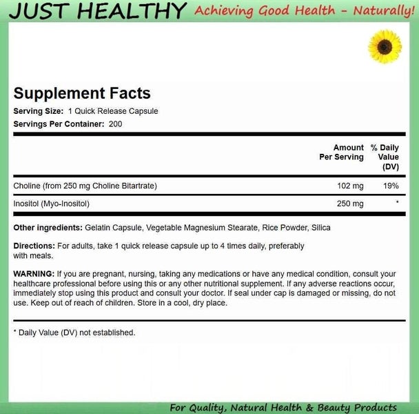CHOLINE & INOSITOL - 500 mg 200 CAPS Carousel 3