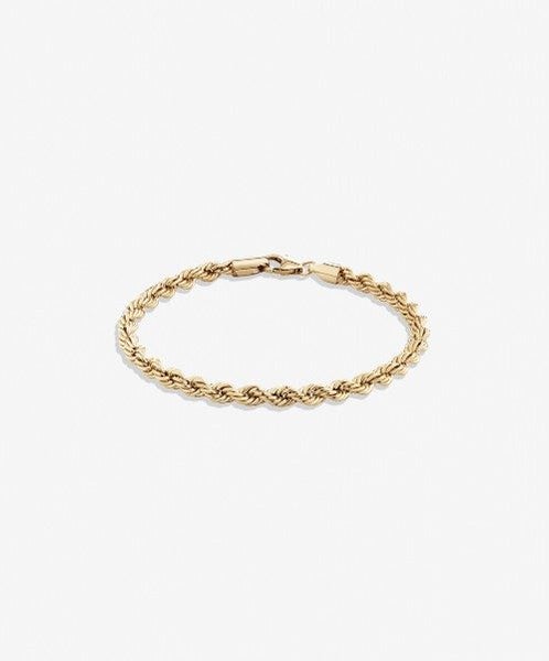 Men's Titanium 3MM Twisted Link Chain Bracelet in 18k Gold - SALE! Carousel 1