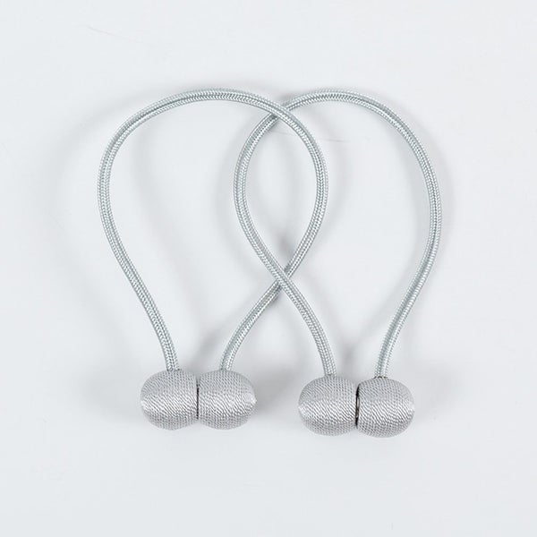 2PCS Magnetic Curtain Tieback Set Ball Holdbacks Buckle Clips Hooks -Grey Carousel 1