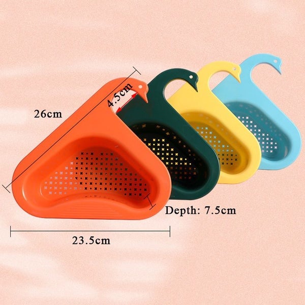 Sink Filter Shelf Triangular Strainer Fruit Vegetable Drainer Rack Yellow Carousel 3