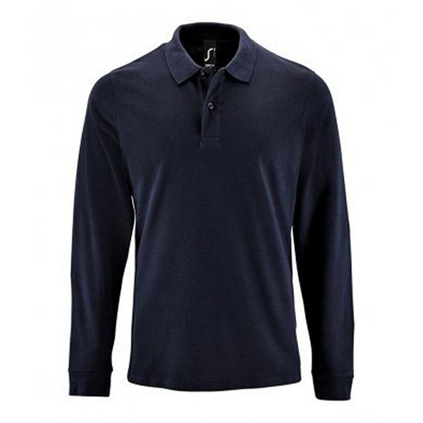 SOLS Mens Perfect Long Sleeve Pique Polo Shirt Carousel 1