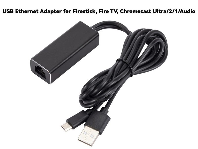 USB Ethernet Adapter for Firestick, Fire TV, Chromecast Ultra/2/1/Audio Carousel 2