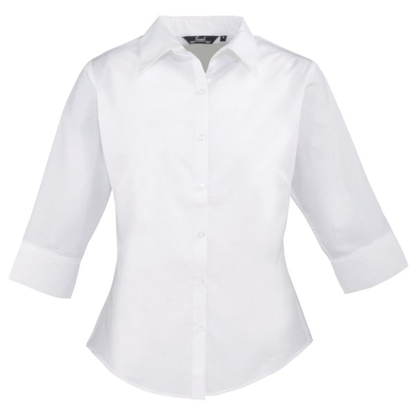 Premier Womens/Ladies Poplin 3/4 Sleeve Blouse Carousel 1