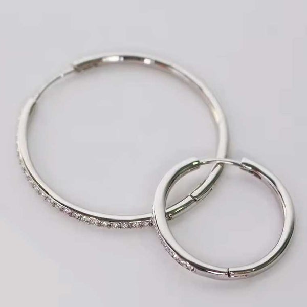 18K Gold Crystal Hoop Earrings "Dawn" (38mm) Carousel 7