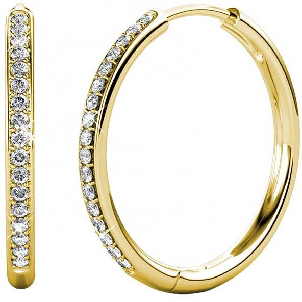 18K Gold Crystal Hoop Earrings "Dawn" (38mm) Carousel 1