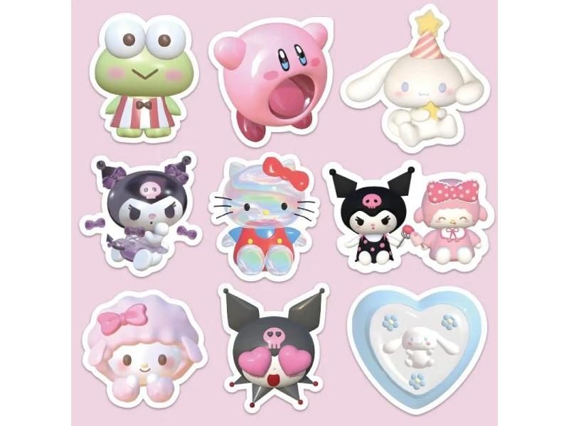 50 100pcs 3D Stereo Sanrio Stickers DIY Decorative Anime Stickers Kuromi My Carousel 1