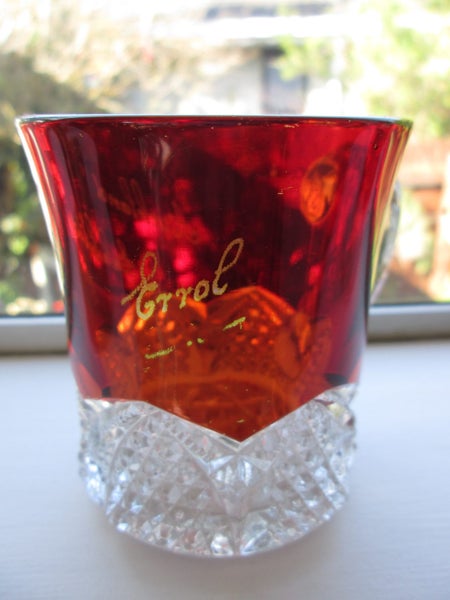 Antique Auckland Exhibition 1914 Ruby Glass Cup 'Errol' Carousel 2