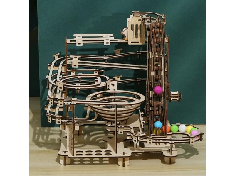 335PCS Marble Run 3D Wooden Puzzle DIY Maze Building Block Kit For Children Carousel 2