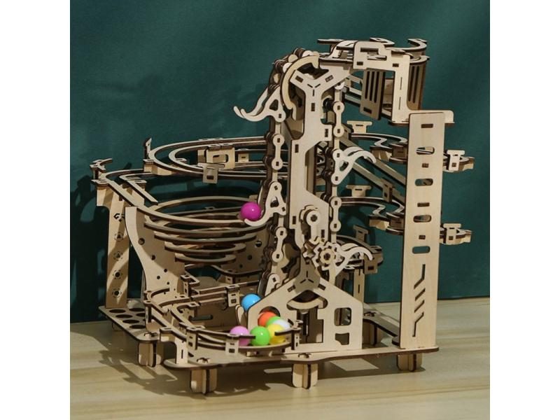 335PCS Marble Run 3D Wooden Puzzle DIY Maze Building Block Kit For Children Carousel 1