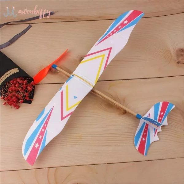 DIY Hand Throw Flying Glider Planes W/ Elastic Rubber Band For Children Carousel 1