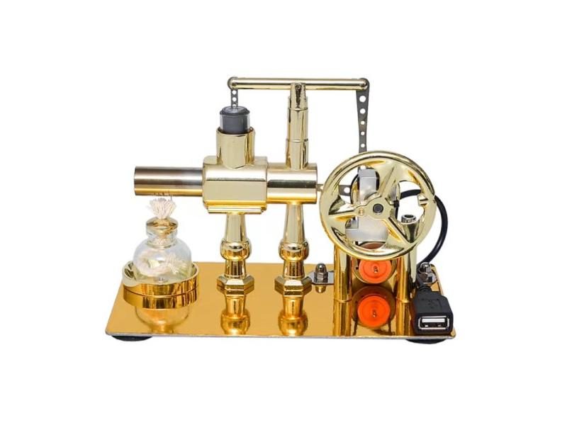 Hot Air Single Cylinder Stirling Engine Generator Physics Invention Toy Carousel 2