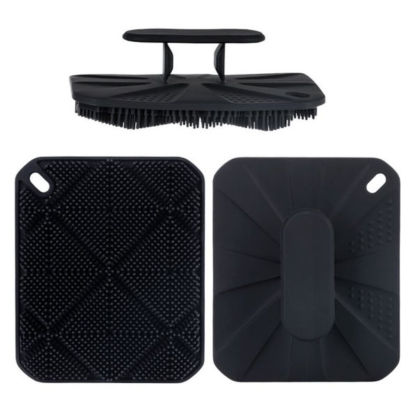 2PCS Silicone Bath Brush Exfoliating Back Scrubber & Shower Massager-Black Carousel 1