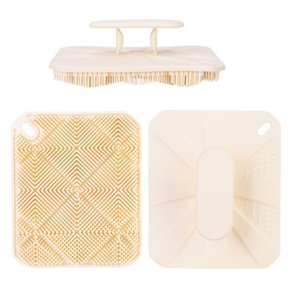 2PCS Silicone Bath Brush Exfoliating Back Scrubber & Shower Massager-Gray Carousel 1