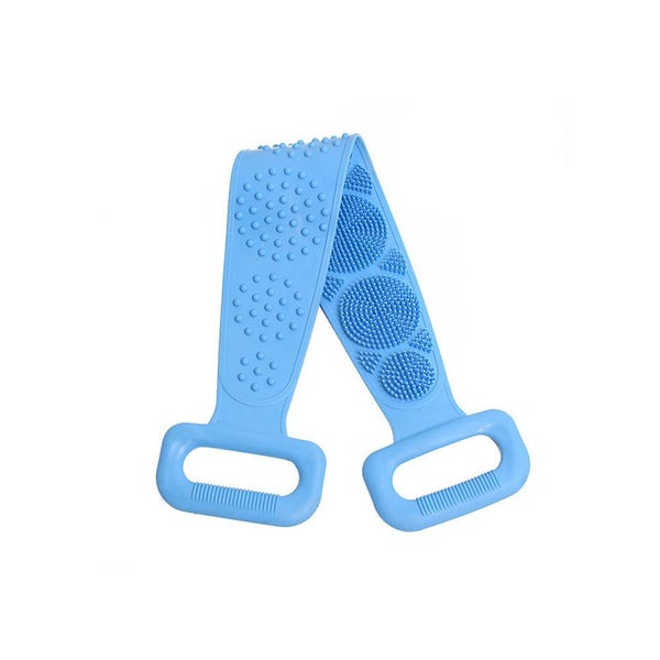 Silicone Bath Brush Dual-Sided Exfoliating Scrubber for Back Body - Blue Carousel 1