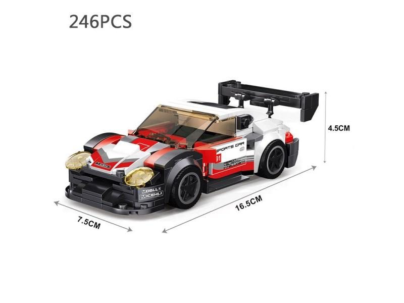 City Speed Champion Sport Racing Cars Building Blocks Model MOC Bricks Racer Carousel 1