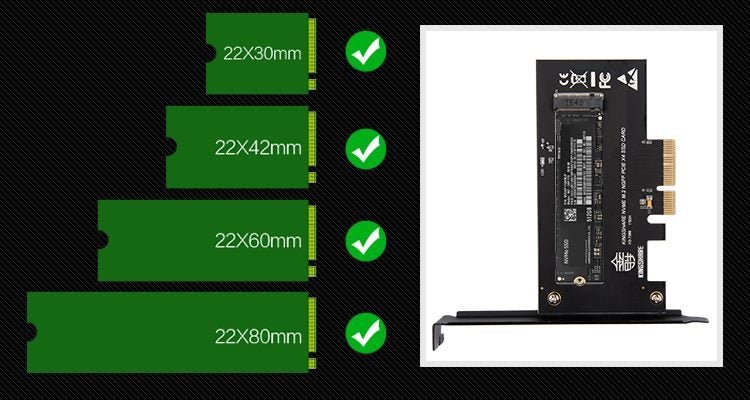 kingshare NVME M Key M.2 to PCI-e X4 3.0 Converter Expansion Card (Optional) Carousel 2