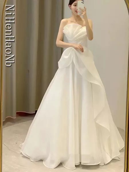 New Wedding Dresses Strapless Fashion Cheap Bride Dress Vestidos De Novia Carousel 2
