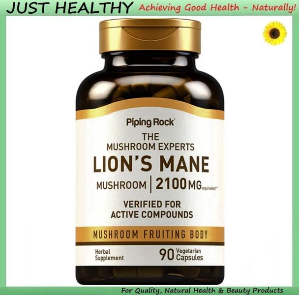 PR LION'S MANE MUSHROOM with BIOPERINE - 2,100 mg - 90 VEGE CAPS Carousel 1