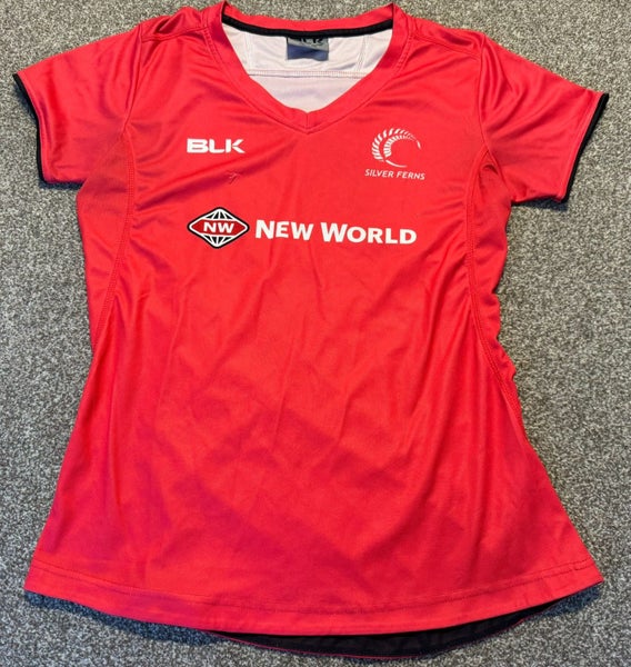 Pink Silver Ferns BLK Training Shirt Jersey Netball Size Ladies 14 Carousel 1