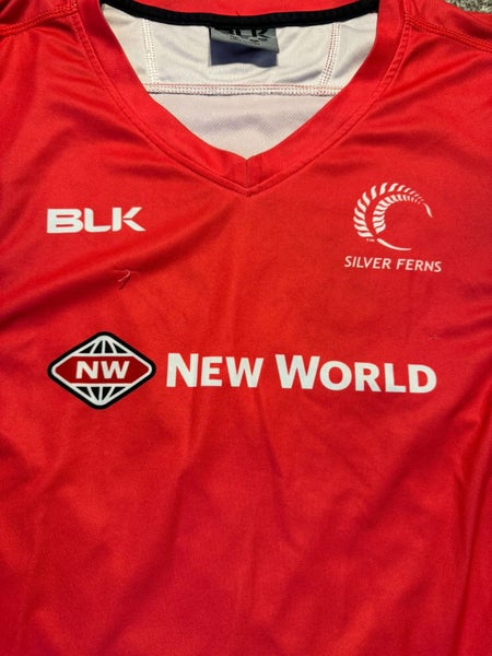 Pink Silver Ferns BLK Training Shirt Jersey Netball Size Ladies 14 Carousel 2