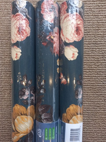 Wallpaper. Bouquet - Blue. 2 roll bundle Carousel 2