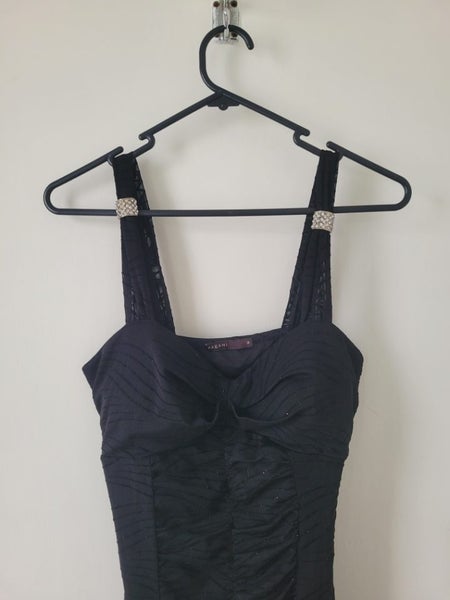 Pagani Black Glitter Diamante Dress Size 8 Carousel 2