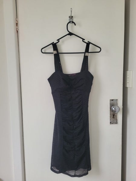Pagani Black Glitter Diamante Dress Size 8 Carousel 1
