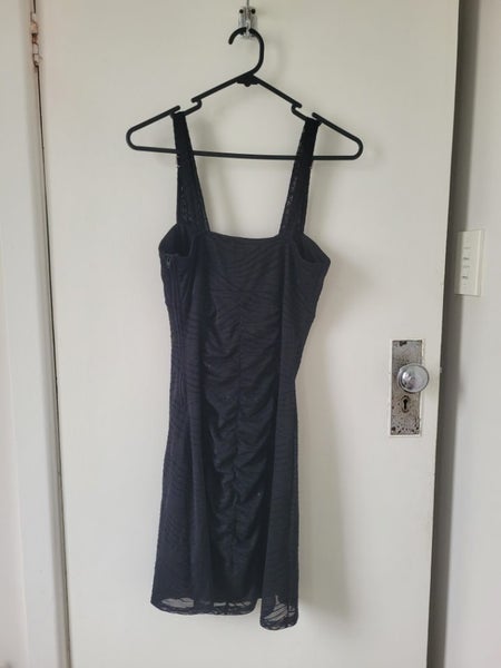 Pagani Black Glitter Diamante Dress Size 8 Carousel 4