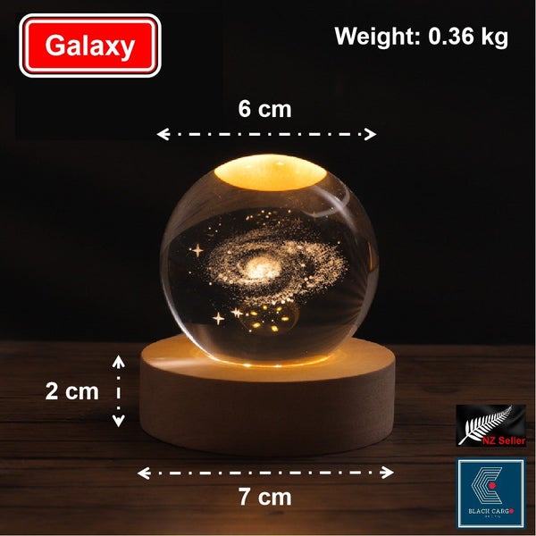 Brand New 3D Galaxy Crystal Ball Glass Ball LED Wooden Base *Sale NOW*62933735050881111