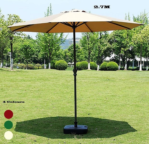 Patio Umbrella 2.7m Patio Garden Sun-Resistant Balcony Carousel 3