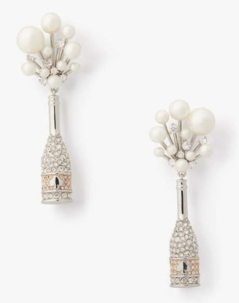 Kate Spade champagne celebration earrings - pearls & crystals - rare Carousel 2