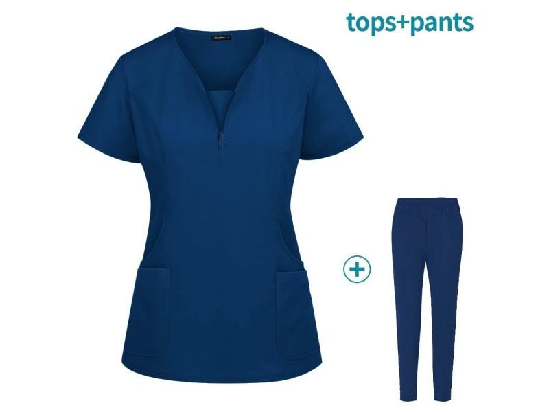Medical Nurse Beauty Salon Workwear Clinical Scrubs Top Pant Spa Doctor Nursing Carousel 1