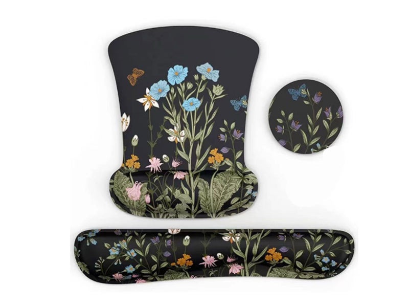 2 X Keyboard Mouse Wrist Rest Pad Sets With Coaster Memory Foam Style 3 Carousel 2