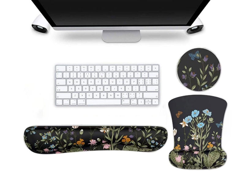 2 X Keyboard Mouse Wrist Rest Pad Sets With Coaster Memory Foam Style 3 Carousel 4