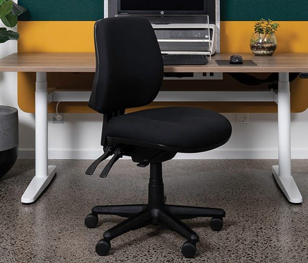 Buro Roma 3 Lever Mid Back Office Chair with Arm Rest, Green Fabric, Nylon Ba... Carousel 6