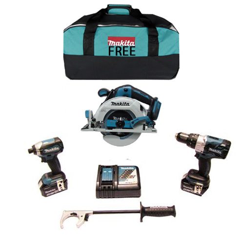 Makita Combo 3 Piece Premium Kit Brushless- Circ Saw 5ah Carousel 1