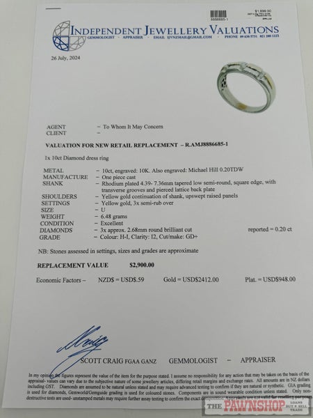10ct White & Yellow Gold Diamond Eternity Dress Ring ~ $2,900! Carousel 7