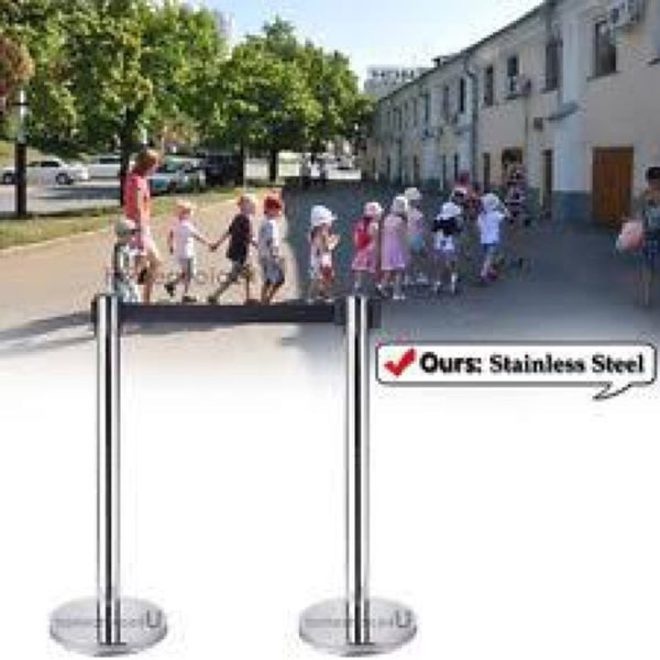 Crowd Control Queue Barrier Fence/ SET 1 pair/ Adjustable/ Silver/ Isolation/NEW Carousel 2
