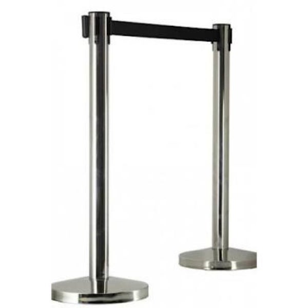 Crowd Control Queue Barrier Fence/ New/ Adjustable/ Silver/ Isolation Carousel 1