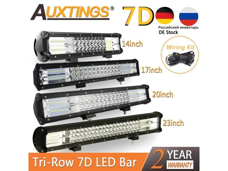 Auxtings 5" 14" 17" 20" 23'' 3-Row LED Light Bar Offroad Led Bar Combo Beam Led Carousel 2