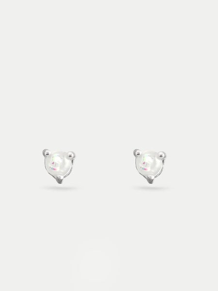 Sterling Silver Opal Stud Earrings Carousel 1