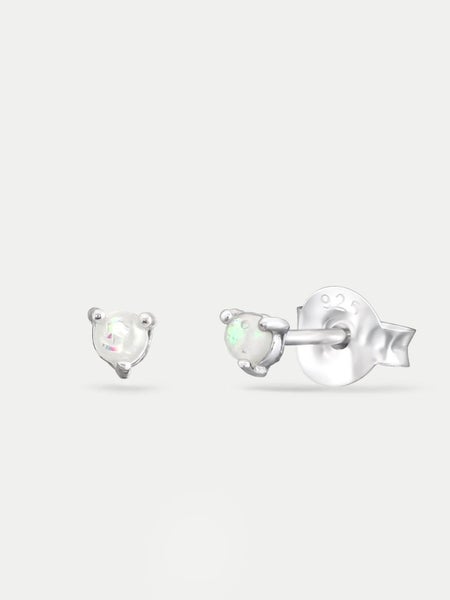 Sterling Silver Opal Stud Earrings Carousel 2