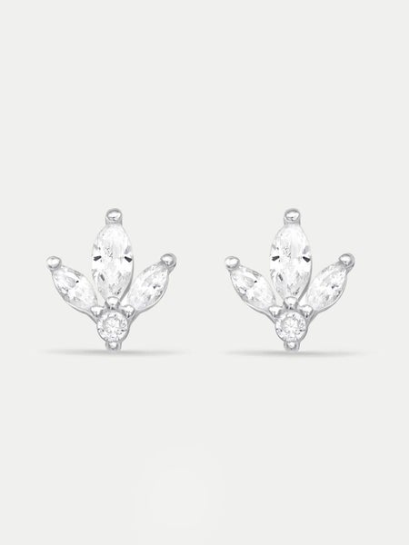 Sterling Silver Crystal Blossom Stud Earrings Carousel 1