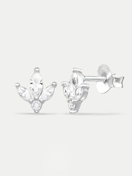 Sterling Silver Crystal Blossom Stud Earrings Carousel 2