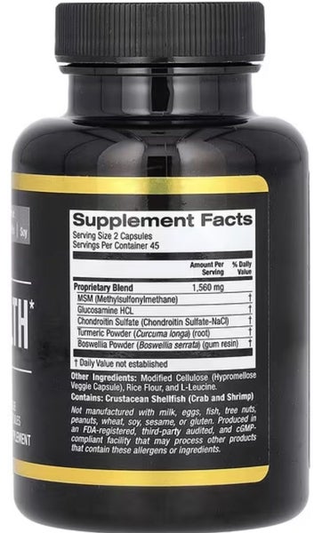 JOINT HEALTH - MSM GLUCOSAMINE CHONDROITIN TURMERIC BOSWELLIA 90 caps - E0826 Carousel 2