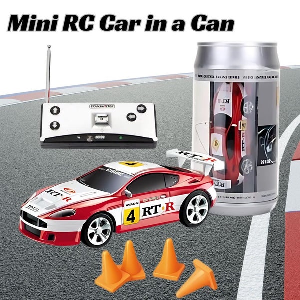 Mini RC Car in a Can Radio Remote Control Micro Racing Car (Red) Carousel 2